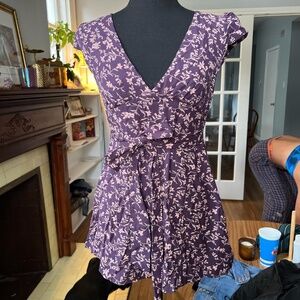 Urban Outfitters Kimchi Blue Pink and Purple Floral Romper